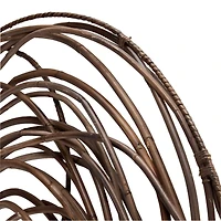 'Scribble Circle' Hand-Crafted Rattan Wall Art 32"x0.39"