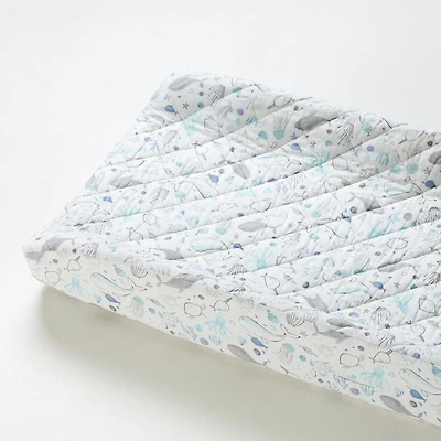 Stay Cool  Sea Organic Cotton Baby Changing Pad Cover