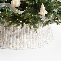Whitewash Woven Christmas Tree Collar 27"