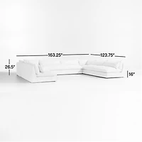 Seascape 5-Piece Upholstered U-Shaped Outdoor Sectional Sofa