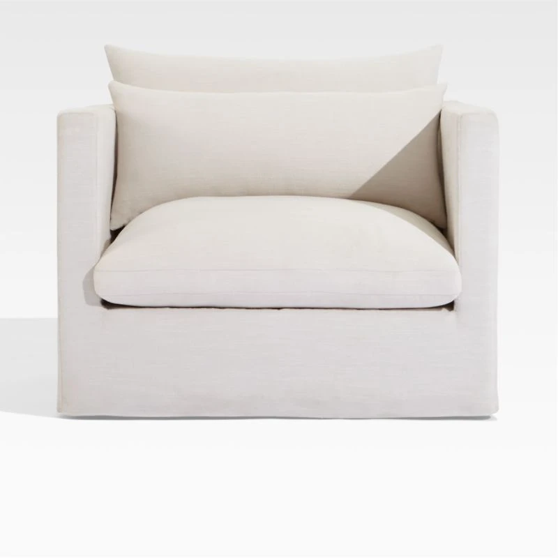 Seascape Beige Outdoor Lounge Chair Slipcover Only