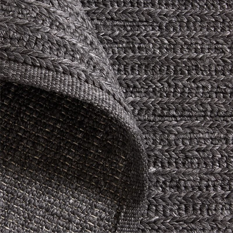 Sedona Performance Hand-Knotted Charcoal Grey Indoor/Outdoor Area Rug 10'x14'