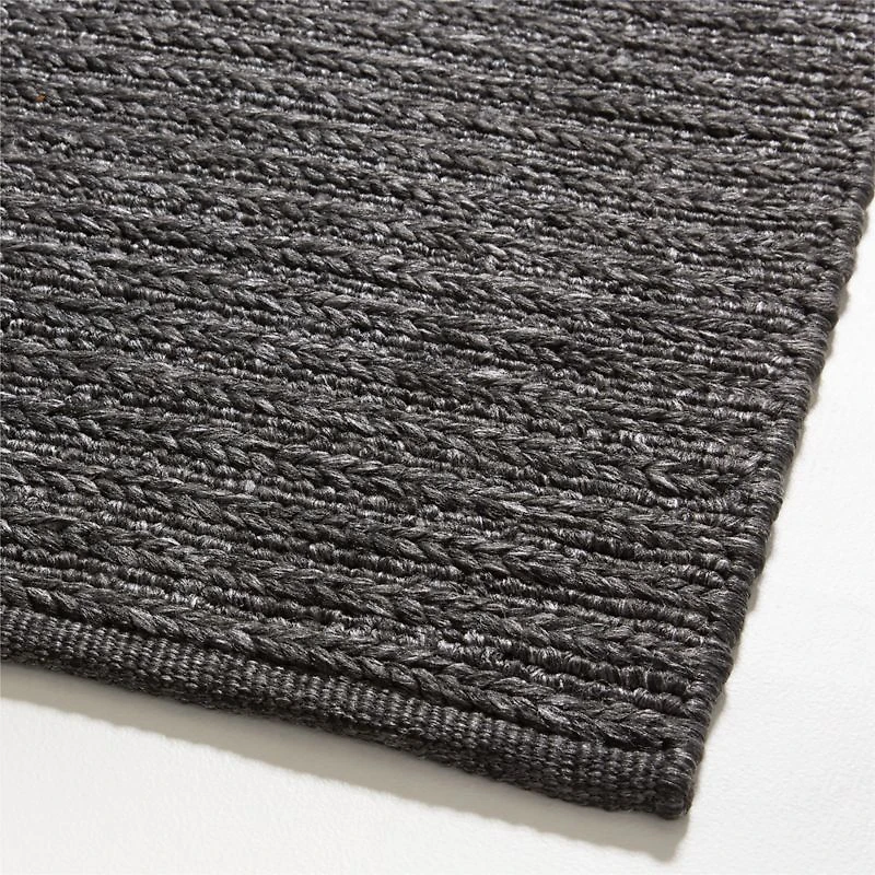 Sedona Performance Hand-Knotted Charcoal Grey Indoor/Outdoor Area Rug 10'x14'