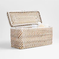 Sedona White Lidded Rectangular Tote