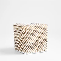 Sedona White Square Tissue Box Cover