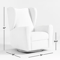 Seesaw Cream Boucle Electronic Swivel Glider Power Recliner Nursery Chair with Natural Wood Base