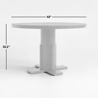 Unica 48" Round Mango Wood and Travertine Dining Table by Athena Calderone