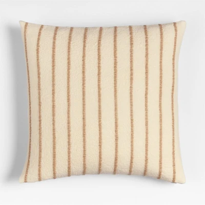 Selma Wool Blend Stripe 23"x23" Arctic Ivory Throw Pillow Cover