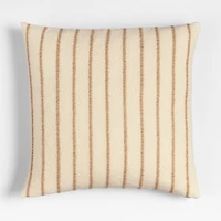 Selma Wool Blend Stripe 23"x23" Arctic Ivory Throw Pillow Cover