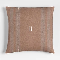 Selma Wool Blend Stripe 23"x23" Carmelo Tan Throw Pillow Cover