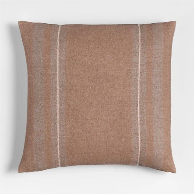 Selma Wool Blend Stripe 23"x23" Carmelo Tan Throw Pillow Cover