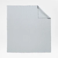 Serene Washed Organic Cotton Sateen Classic Stitch Light Mist Blue Full /Queen Quilt