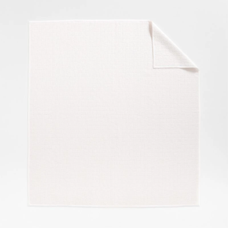 Serene Washed Organic Cotton Sateen Classic Stitch White King Quilt