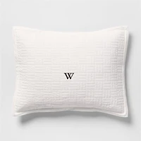 Serene Washed Organic Cotton Sateen Classic Stitch White Standard Bed Pillow Sham