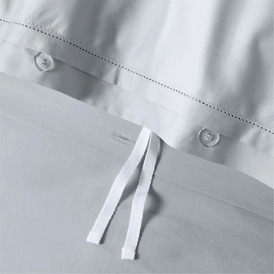 Serene Washed Organic Cotton Sateen Light Mist Blue King Duvet Cover