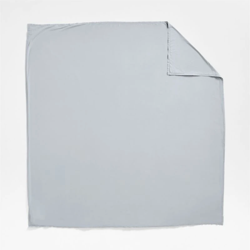 Serene Washed Organic Cotton Sateen Light Mist Blue King Duvet Cover