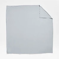 Serene Washed Organic Cotton Sateen Light Mist Blue King Duvet Cover