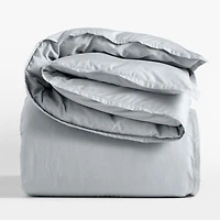Serene Washed Organic Cotton Sateen Light Mist Blue King Duvet Cover