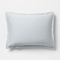 Serene Washed Organic Cotton Sateen Light Mist Blue Euro Bed Pillow Sham