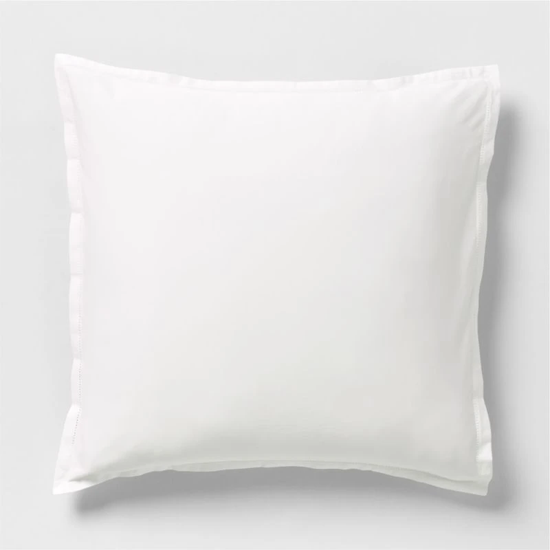 Serene Washed Organic Cotton Sateen White Euro Bed Pillow Sham