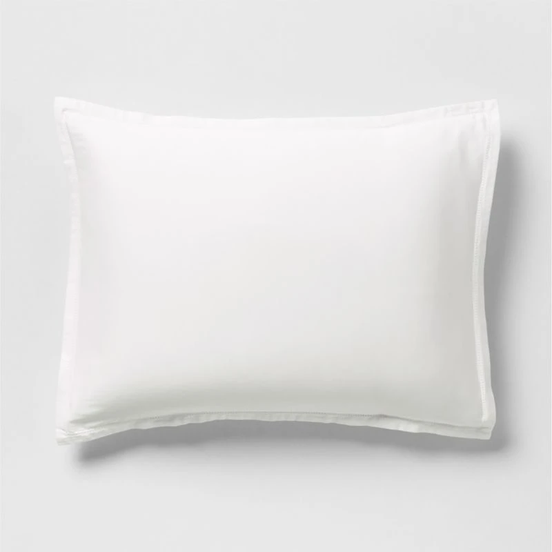 Serene Washed Organic Cotton Sateen White Euro Bed Pillow Sham