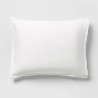 Serene Washed Organic Cotton Sateen White Euro Bed Pillow Sham