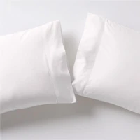 Serene Washed Organic Cotton Sateen White King Pillowcases, Set of 2