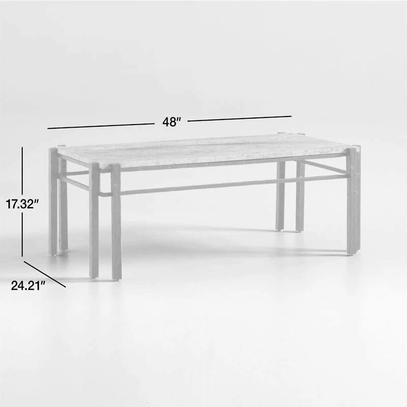 Serra Rectangular Silver Travertine Coffee Table