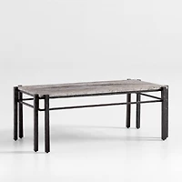 Serra Rectangular Silver Travertine Coffee Table