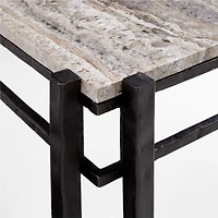 Serra Rectangular Silver Travertine Coffee Table
