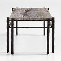 Serra Rectangular Silver Travertine Coffee Table