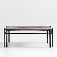 Serra Rectangular Silver Travertine Coffee Table