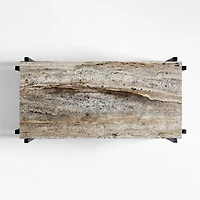 Serra Rectangular Silver Travertine Coffee Table