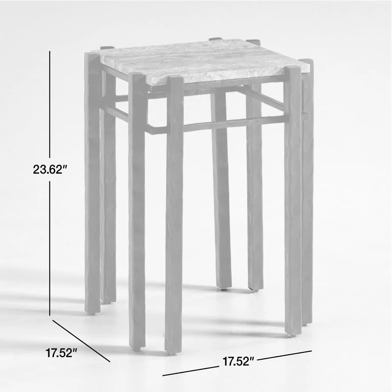 Serra Silver Travertine End Table