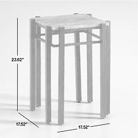 Serra Silver Travertine End Table