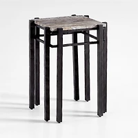 Serra Silver Travertine End Table