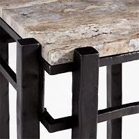 Serra Silver Travertine End Table