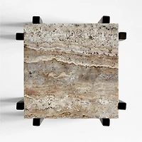 Serra Silver Travertine End Table