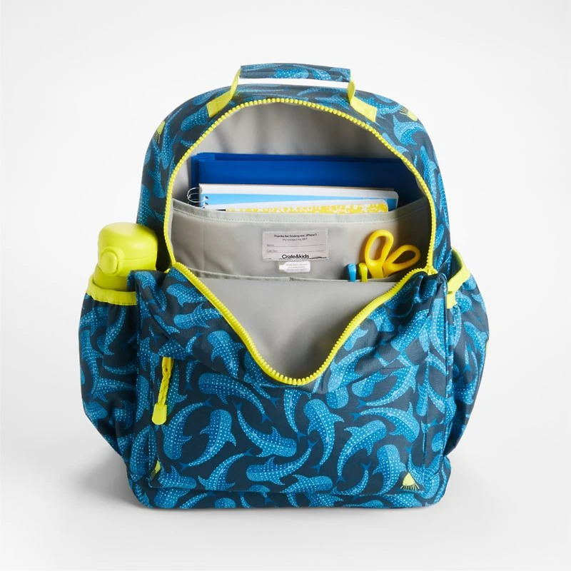Shark Attack Large Kids Backpack with Side Pockets