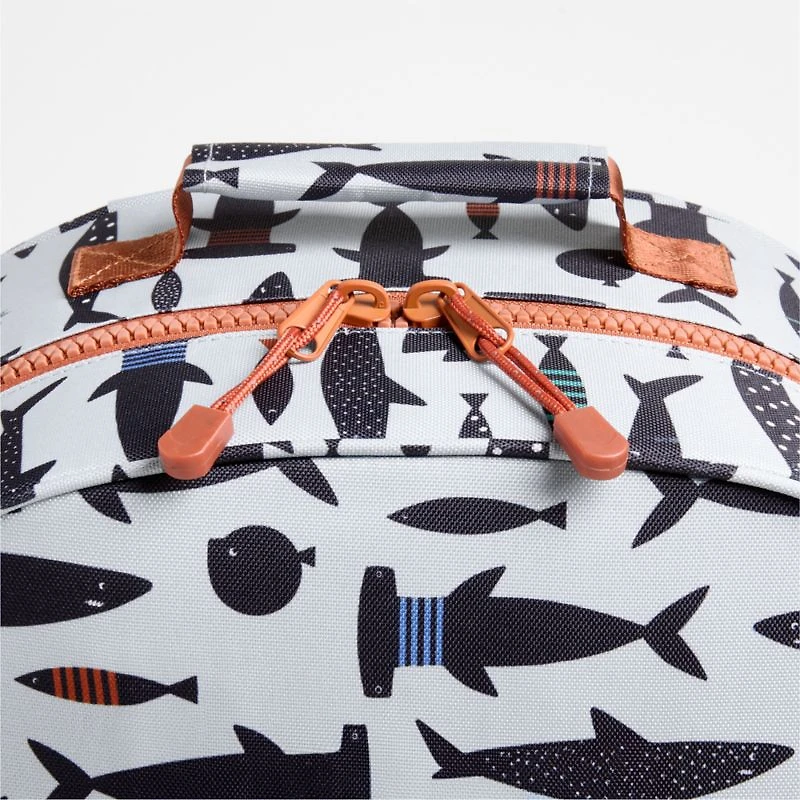 Dreamer Shark School Large Kids Backpack with Side Pockets