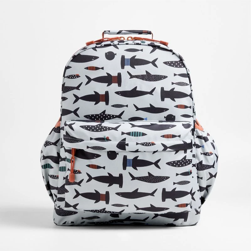 Dreamer Shark School Large Kids Backpack with Side Pockets