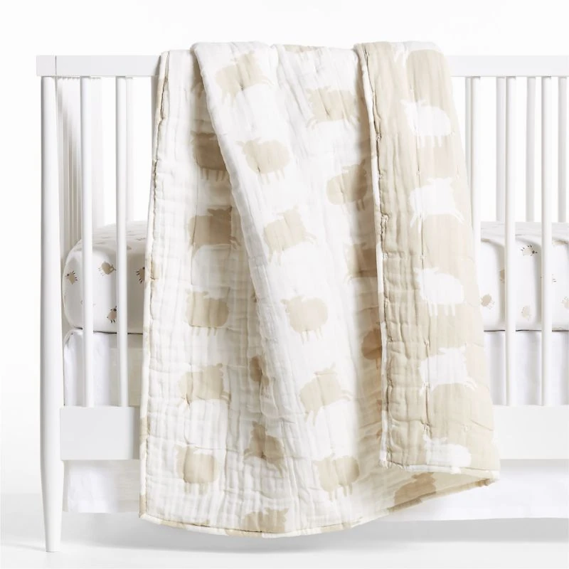 Supersoft Sheep Gauze Organic Cotton Baby Crib Fitted Sheet