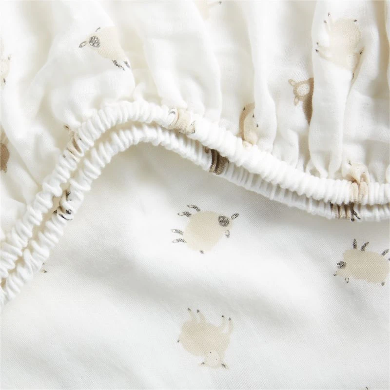 Supersoft Sheep Gauze Organic Cotton Baby Crib Fitted Sheet