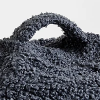 30-Inch Grey Sherpa Lounge Bean Bag Chair Cover