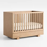 Shiloh Hazelnut Brown Wood Convertible Baby Crib with Storage