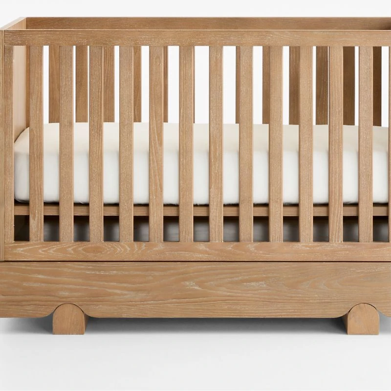 Shiloh Hazelnut Brown Wood Convertible Baby Crib with Storage