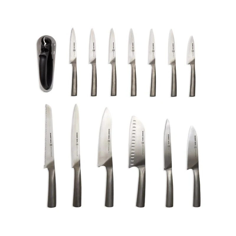 Schmidt Brothers ® White Shiplap 15-Piece Knife Block Set