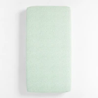 Shome Organic Patterned Green Baby Crib Fitted Sheet by John Robshaw