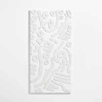 "Shout at the River" White Abstract Hand-Painted Wall Art 36"x72" by Lisa Whittington