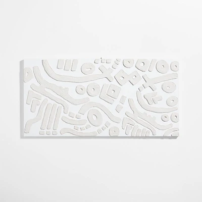 "Shout at the River" White Abstract Hand-Painted Wall Art 36"x72" by Lisa Whittington